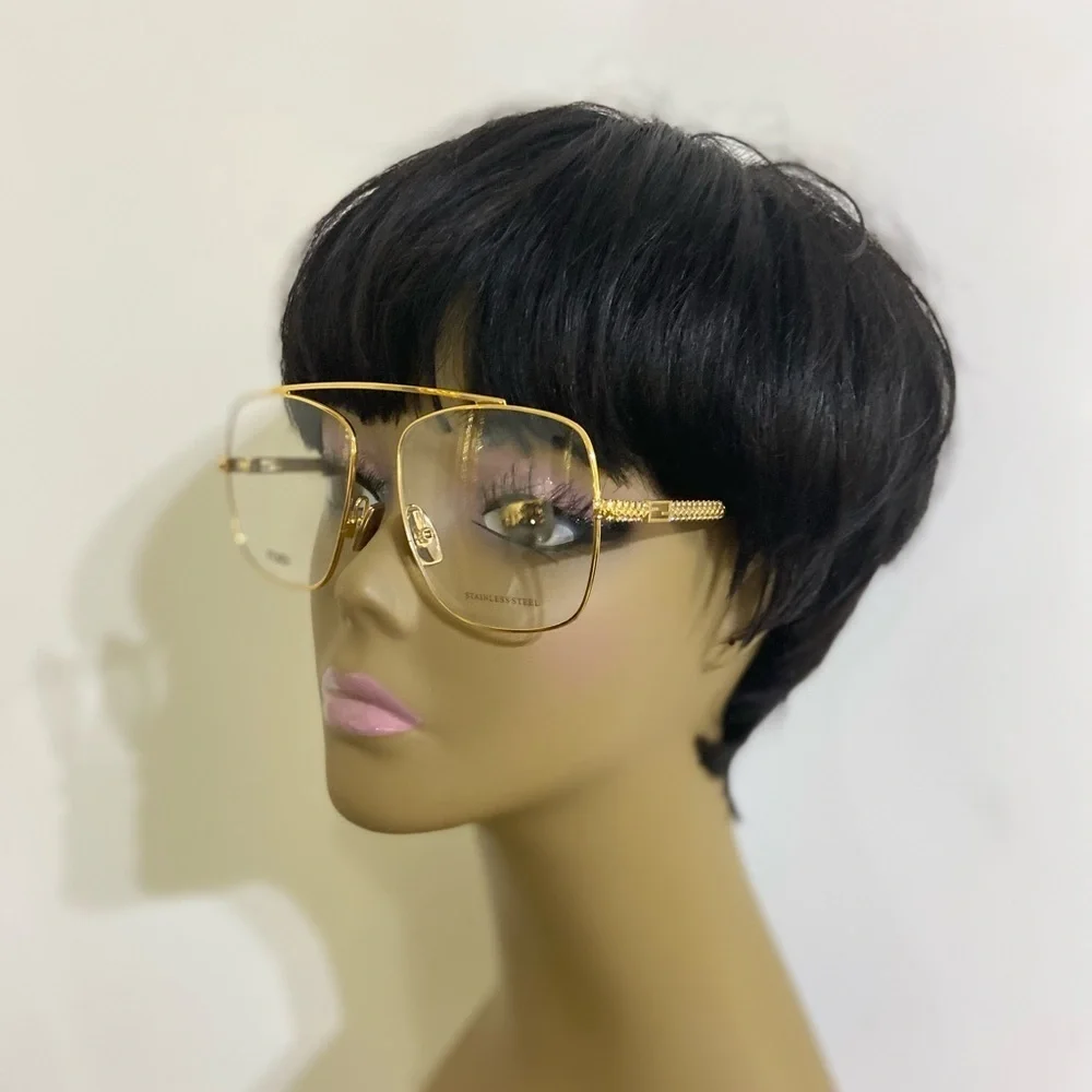 FENDI 57mm aviator oversized gold optical Frames/eyewear